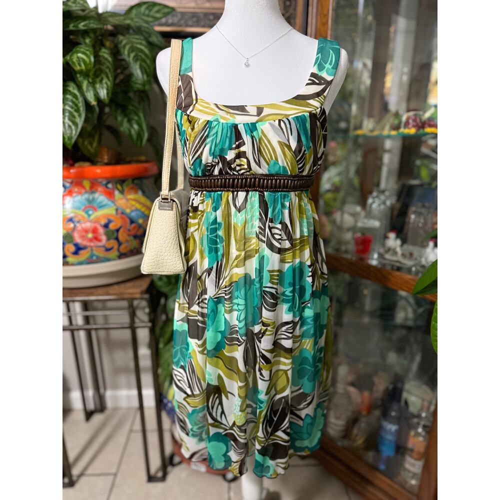 Y2k tropical floral midi dress